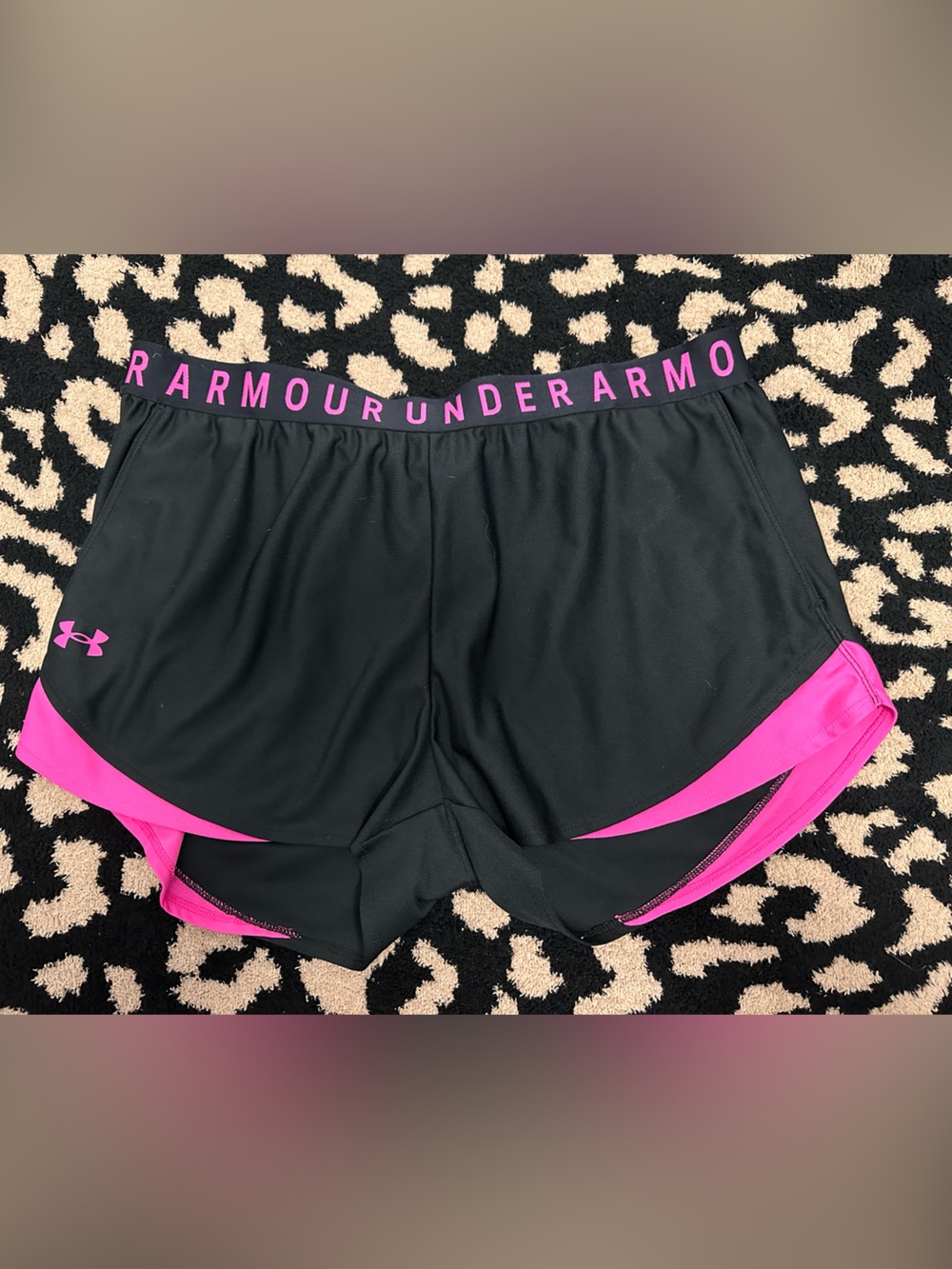 Under Armour Black and Pink Athletic Shorts